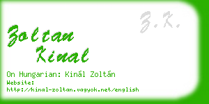 zoltan kinal business card
